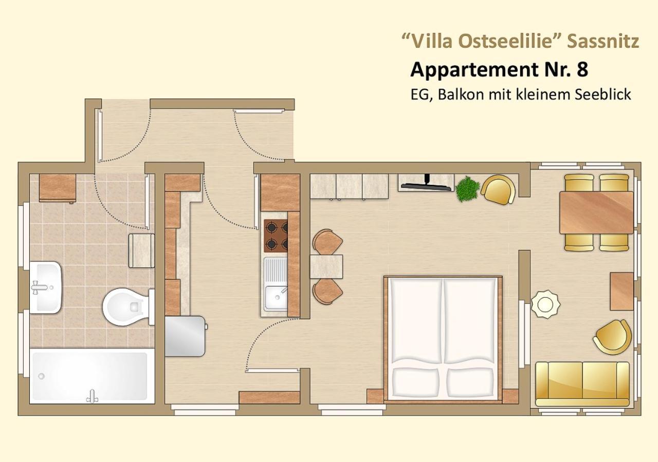 Villa Ostseelilie - Appartements Mit Balkon Und Meerblick Sassnitz Room photo