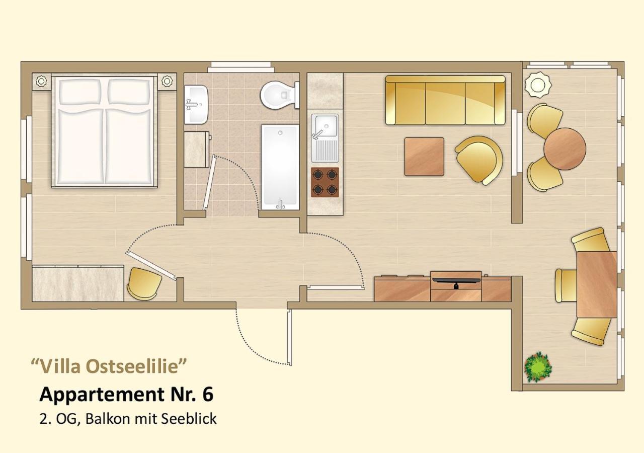 Villa Ostseelilie - Appartements Mit Balkon Und Meerblick Sassnitz Room photo